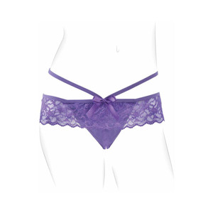 Fantasy For Her Crotchless Panty Thrill-Her & Vibrator, Purple Fantasy For Her Crotchless Panty Thrill-Her & Vibrator, Purple