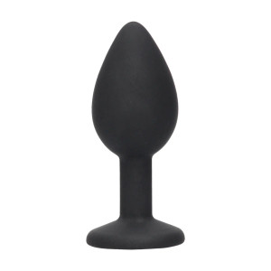 Ouch! Black & White Silicone Butt Plug With Removable Jewel, Black Ouch! Black & White Silicone Butt Plug With Removable Jewel, Black