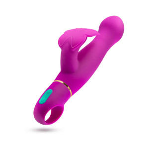 Aria Naughty AF Silicone Dual Stimulation Vibrator, Plum Aria Naughty AF Silicone Dual Stimulation Vibrator, Plum