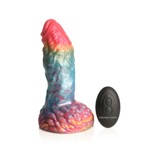 Creature Cocks Rainbow Phoenix Vibrating Silicone Dildo, 5.3 Inch Insertable, 2.1 Inch Max Width Creature Cocks Rainbow Phoenix Vibrating Silicone Dildo, 5.3 Inch Insertable, 2.1 Inch Max Width