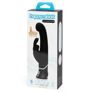 Happy Rabbit G-Spot Stroking Rechargeable Silicone Rabbit Vibrator, Black Happy Rabbit G-Spot Stroking Rechargeable Silicone Rabbit Vibrator, Black