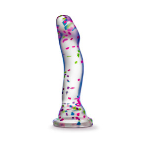 Blush Neo Elite Hanky Panky 7.5 Inch Glow in the Dark Silicone Confetti Dildo, 6.0 Inch Insertable, 1.5 Inch Max Width Blush Neo Elite Hanky Panky 7.5 Inch Glow in the Dark Silicone Confetti Dildo, 6.0 Inch Insertable, 1.5 Inch Max Width
