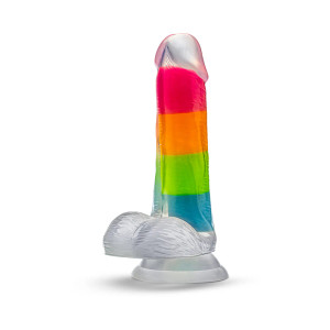 Blush Neo Elite Glow in the Dark Rainbow Rave 6.5 Inch Silicone Dual Density Dildo, 4.75 Inch Insertable, 1.25 Inch Max Width Blush Neo Elite Glow in the Dark Rainbow Rave 6.5 Inch Silicone Dual Density Dildo, 4.75 Inch Insertable, 1.25 Inch Max Width