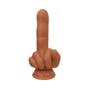 Finger Fest Flip Off Dildo, 5.3 Inch Insertable, 1.4 Inch Max Width, Tan Finger Fest Flip Off Dildo, 5.3 Inch Insertable, 1.4 Inch Max Width, Tan