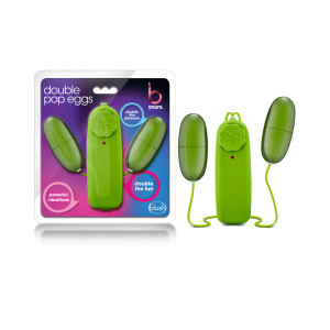 Blush B Yours Double Pop Eggs Remote-Controlled Dual Bullet Vibrator, Lime Blush B Yours Double Pop Eggs Remote-Controlled Dual Bullet Vibrator, Lime