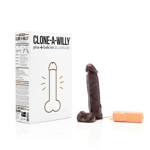 Clone-A-Willy Vibrating Penis Plus Balls Moldling Kit, Deep Skin Tone Clone-A-Willy Vibrating Penis Plus Balls Moldling Kit, Deep Skin Tone