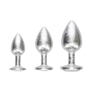 Ouch! International New York Collection Metal Anal Plug Set, Silver Ouch! International New York Collection Metal Anal Plug Set, Silver