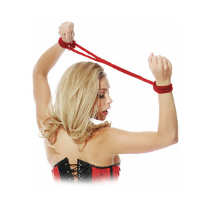 Fetish Fantasy Series Silk Rope Love Cuffs, Red Fetish Fantasy Series Silk Rope Love Cuffs, Red