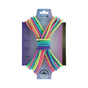 Ouch! Bondage Nylon Rope, 33 ft., Bright Multicolor Ouch! Bondage Nylon Rope, 33 ft., Bright Multicolor
