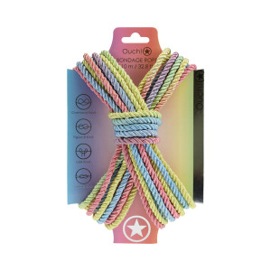 Ouch! Bondage Nylon Rope, 33 ft., Pastel Multicolor Ouch! Bondage Nylon Rope, 33 ft., Pastel Multicolor