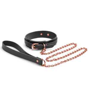 Bondage Couture Collar & Leash, Black Bondage Couture Collar & Leash, Black