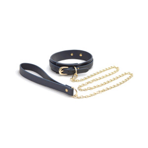 Bondage Couture Collar & Leash, Blue Bondage Couture Collar & Leash, Blue