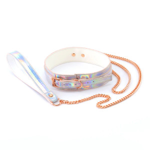 Cosmo Bondage Collar & Leash, Rainbow Cosmo Bondage Collar & Leash, Rainbow