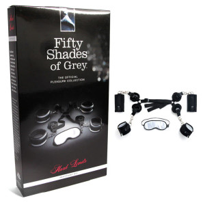 Fifty Shades of Grey Hard Limits 4-Piece Restraint Kit, Black & Silver Fifty Shades of Grey Hard Limits 4-Piece Restraint Kit, Black & Silver
