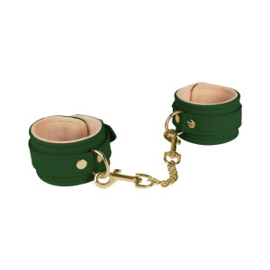 Spartacus Green PU Ankle Cuffs With Plush Lining Spartacus Green PU Ankle Cuffs With Plush Lining