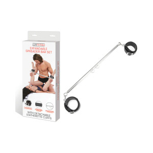 Lux Fetish Expandable Spreader Bar Set with Detachable Leatherette Cuffs Lux Fetish Expandable Spreader Bar Set with Detachable Leatherette Cuffs