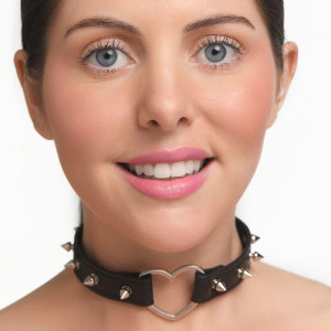 Master Series Spiked Heart Choker, Black Master Series Spiked Heart Choker, Black