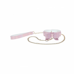 Ouch! International Paris Collection Collar with Leash, Pink Ouch! International Paris Collection Collar with Leash, Pink
