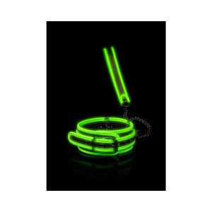 Ouch! Glow in the Dark Collar and Leash Set, Neon Green Ouch! Glow in the Dark Collar and Leash Set, Neon Green