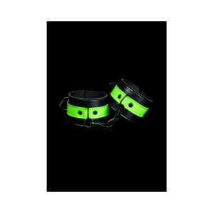 Ouch! Glow in the Dark Bonded Leather Handcuffs, Neon Green Ouch! Glow in the Dark Bonded Leather Handcuffs, Neon Green