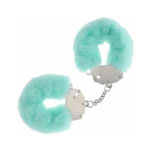 Ouch! Heavy-Duty Fluffy Handcuffs, Powder Green Ouch! Heavy-Duty Fluffy Handcuffs, Powder Green