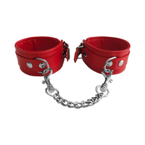 Rouge Fetish Play Vegan Wrist Cuffs, Red Rouge Fetish Play Vegan Wrist Cuffs, Red