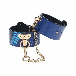 Ouch! International Florence Collection Leg Cuffs, Blue Ouch! International Florence Collection Leg Cuffs, Blue
