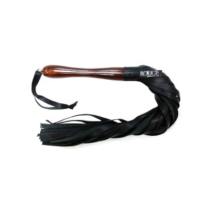 Rouge Wooden Handle Flogger, Black Rouge Wooden Handle Flogger, Black
