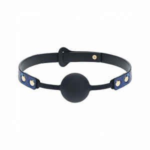 Ouch! International Florence Collection Silicone Ball Gag, Blue Ouch! International Florence Collection Silicone Ball Gag, Blue