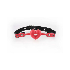 Sportsheets Sex & Mischief Amor Breathable Heart-Shaped Silicone Ball Gag, Red Sportsheets Sex & Mischief Amor Breathable Heart-Shaped Silicone Ball Gag, Red