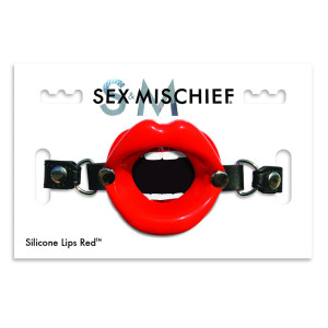 Sportsheets Sex & Mischief Silicone Lips Adjustable Open-Mouth Gag, Red Sportsheets Sex & Mischief Silicone Lips Adjustable Open-Mouth Gag, Red