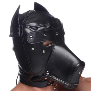 Master Series Muzzled Universal BDSM Hood with Removeable Muzzle Master Series Muzzled Universal BDSM Hood with Removeable Muzzle