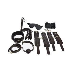 Ple'sur 12-Piece Everything Bondage Kit, Black Ple'sur 12-Piece Everything Bondage Kit, Black
