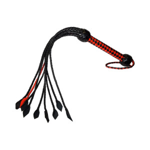 Prowler RED Short Handle Flogger, Black & Red Prowler RED Short Handle Flogger, Black & Red