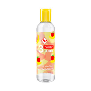 ID 3some Strawberry Banana Flavored Water-Based Lube, 4 oz. ID 3some Strawberry Banana Flavored Water-Based Lube, 4 oz.