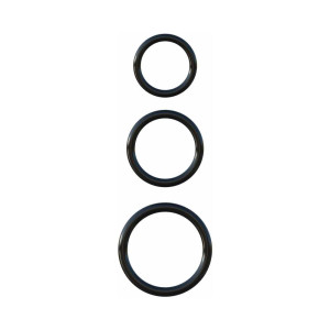 Pipedream Fantasy C-Ringz Silicone 3-Ring Stamina Set, Black Pipedream Fantasy C-Ringz Silicone 3-Ring Stamina Set, Black