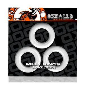 Oxballs Willy Rings 3-Pack Cock Rings, White Oxballs Willy Rings 3-Pack Cock Rings, White