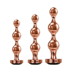 Gender X Gold Digger 3-Piece Rose Gold Beaded Aluminum Anal Plug Set Gender X Gold Digger 3-Piece Rose Gold Beaded Aluminum Anal Plug Set