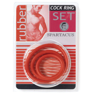 Spartacus Cock Ring Set 3-Pack, Red