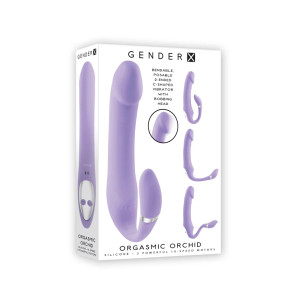 Gender X Orgasmic Orchid Rechargeable Poseable Dual-Ended Silicone Vibrator, 6.0 Inch Insertable, 1.54 Inch Max Width Gender X Orgasmic Orchid Rechargeable Poseable Dual-Ended Silicone Vibrator, 6.0 Inch Insertable, 1.54 Inch Max Width