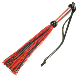 Me You Us Tease and Please Silicone Flogger, Black & Red Me You Us Tease and Please Silicone Flogger, Black & Red