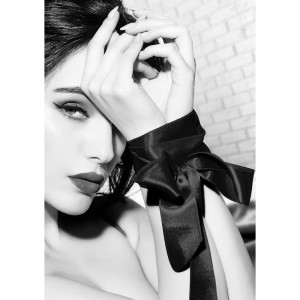 Ouch! Black & White Bondage Silky Ribbon, Black Ouch! Black & White Bondage Silky Ribbon, Black