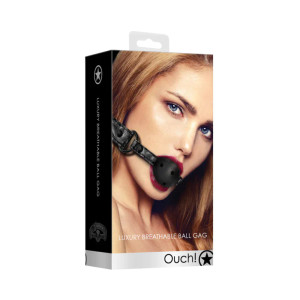 Ouch! Luxury Adjustable Breathable Ball Gag, Black Ouch! Luxury Adjustable Breathable Ball Gag, Black