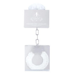 Ouch! Pleasure Furry Handcuffs With Quick-Release, White Ouch! Pleasure Furry Handcuffs With Quick-Release, White