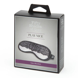 Fifty Shades of Grey Play Nice Satin Blindfold With Lace Trim, Grey Fifty Shades of Grey Play Nice Satin Blindfold With Lace Trim, Grey