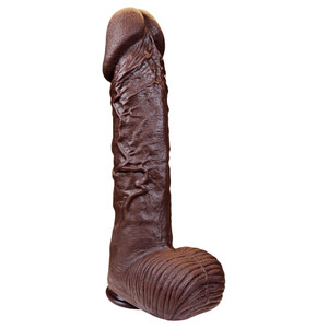 The Astronaut by FUKENA - Realistic Dual Density Silicone Dildo, 11.0 Inch Insertable, 3.15 Inch Max Width, Dark Skin