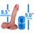 EFFWELL Delivery Man Dildo, 8.5" Insertable Length x 6.5" Girth (2" Diameter), Ultra Realistic Platinum Cured Dual Density Silicone with Fully Formed Movable Balls & Strong Suction Cup
