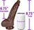The Bachelor by FUKENA - Realistic Dual Density Silicone Dildo, 6.75 Inch Insertable, 1.9 Inch Max Width, Dark Skin