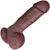 The Big Rig by FUKENA - Posable Realistic Dual Density Silicone Dildo with Balls & Suction Cup, 5.75 Inch Insertable, 1.9 Inch Max Width, Dark Skin