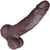 The Electrician by FUKENA - Realistic Dual Density Silicone Dildo with Balls & Suction Cup, 8.0 Inch Insertable, 2.3 Inch Max Width, Dark Skin
